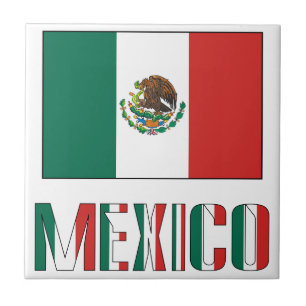 Mexico and Mexican Flag Tile