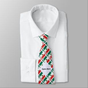 Mexico and Mexican Flag Tiled with Your Name Tie