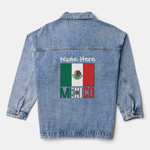 Mexico and Mexican Flag White Personalisation  Denim Jacket