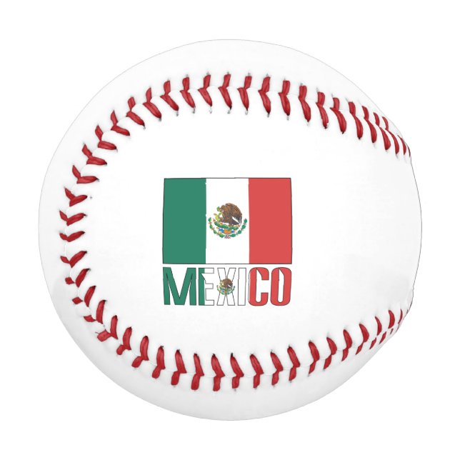 Mexico and Mexican Flag with Your Name Baseball (Front Left)