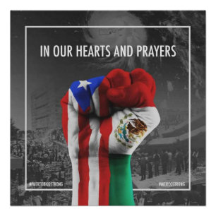 Mexico and Puerto Rico United and Proud Poster