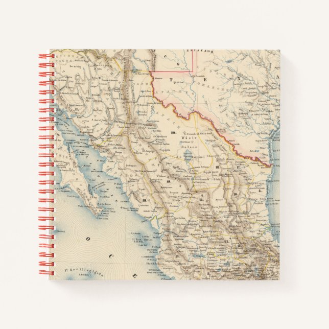 Mexico and Texas Map Notebook (Front)