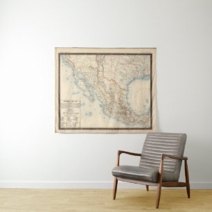 Mexico and Texas Map Tapestry