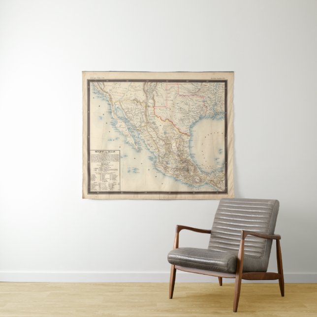 Mexico and Texas Map Tapestry (In Situ (Horizontal))