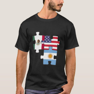 Mexico Argentina And The Usa Puzzle T-Shirt