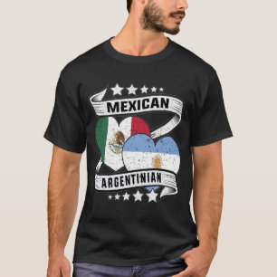 Mexico Argentina Flag half mexican argentinian T-Shirt