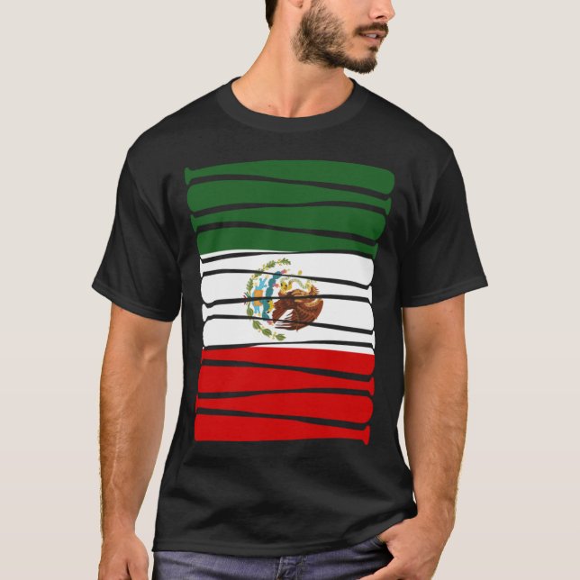 Mexico Baseball Flag for Mexican Baseball Fans T-Shirt (Front)