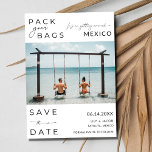 Mexico Beach Destination Photo Wedding Save The Date<br><div class="desc">Our Mexico Destination Beach Wedding Save the Date Card captures the essence of your romantic beach wedding. The photo frame in the centre showcases a beautiful image of the happy couple, providing a glimpse of your love story and the breathtaking setting where you'll exchange vows. Customise with your wedding details...</div>