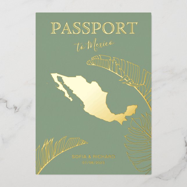 Mexico Beach Destination Wedding Passport (Front)