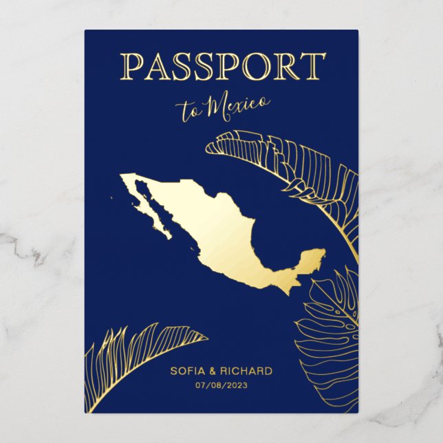 Mexico Beach Destination Wedding Passport (Front)