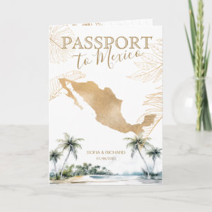 Mexico Beach Destination Wedding Passport QR code Invitation