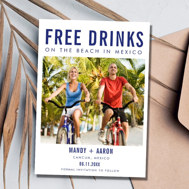 Mexico Beach Destination Wedding Photo Save The Date (Mexico Beach Destination Wedding Photo Save The Date)