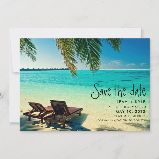 Mexico Beach Destination Wedding Save the Date (Front)