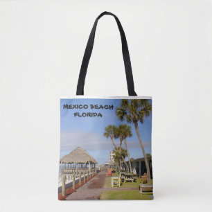 MEXICO BEACH FLORIDA SWING TIKI HUT TOTE BAG