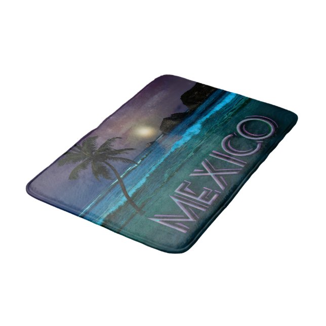 Mexico Beach Night Bath Mat (Angled)