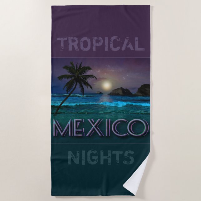 Mexico Beach Night  Towel (Front)