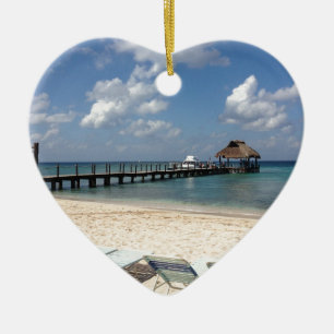 Mexico Beach Scene Ceramic Tree Decoration