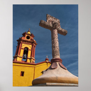 Mexico, Bernal. View of Iglesia de San Sebastian Poster