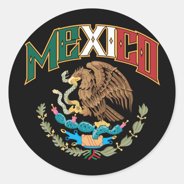 Mexico Big and Bold Classic Round Sticker (Front)