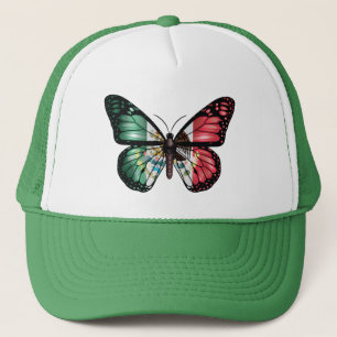 Mexico butterfly monarch flag trucker hat