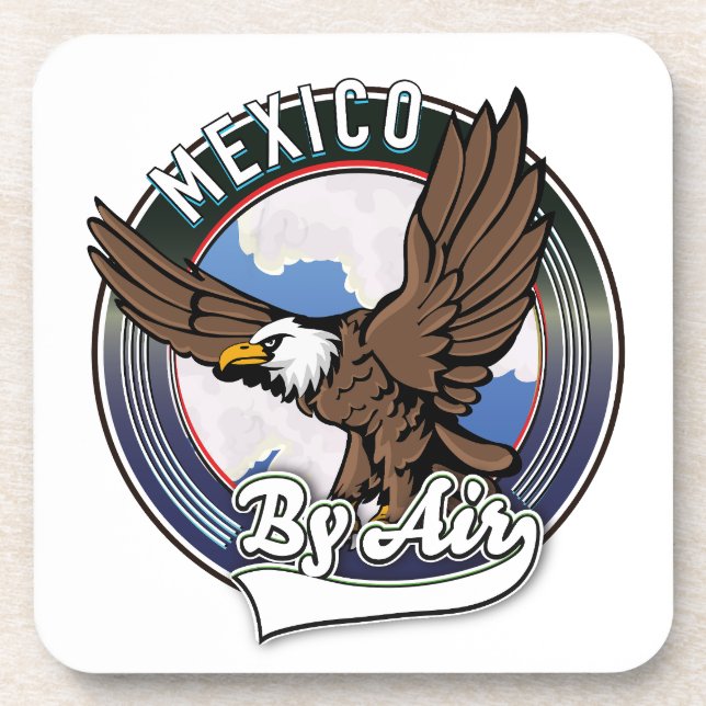 Mexico by air travel patch. coaster (Front)