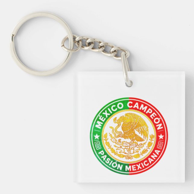 Mexico Campeon Flag Colours Graphic Crest Key Ring (Front)