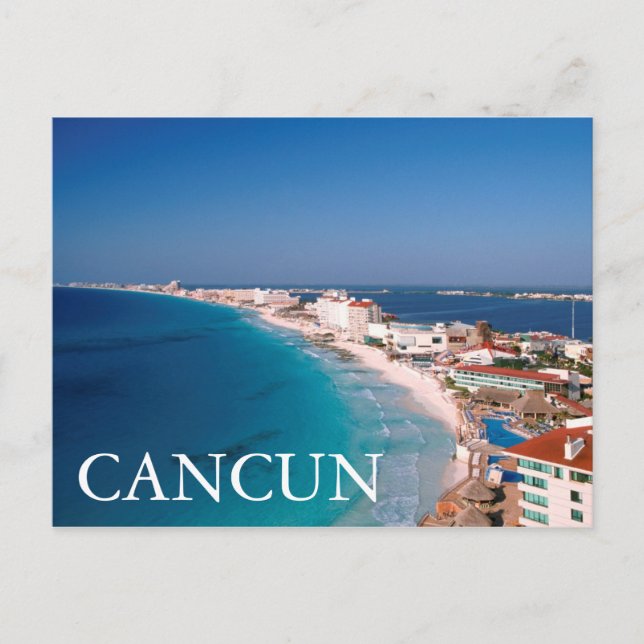 Mexico, Cancun, Aerial View Of Hotels Postcard (Front)