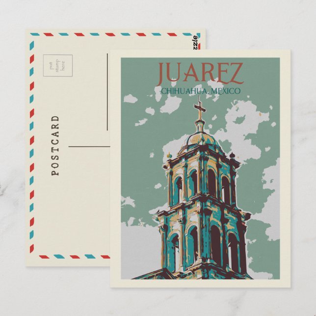 Mexico, Cathedral of Ciudad Juarez, Chihuahua Post Postcard (Front/Back)