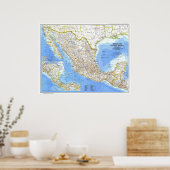 " Mexico/Central America: 1980 Detailed MAP ... Poster (Kitchen)