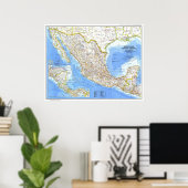 " Mexico/Central America: 1980 Detailed MAP ... Poster (Home Office)