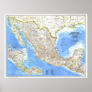 " Mexico/Central America: 1980 Detailed MAP ... Poster
