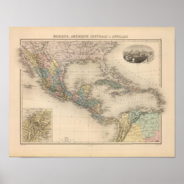 Mexico, Central America and Caribbean Poster (Front)