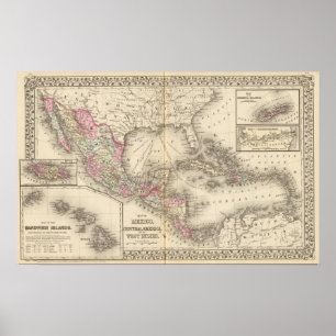 Mexico, Central America, West Indies Poster