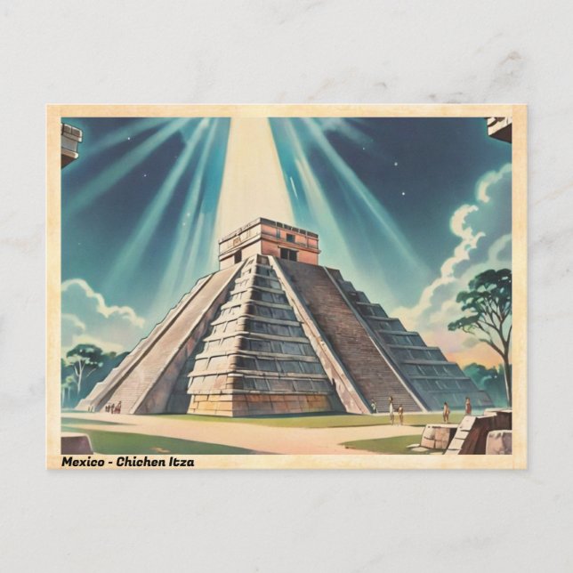 Mexico Chichen Itza Vintage Travel Postcard (Front)