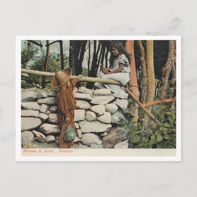 Mexico, Children, Romeo and Juliet 1905 Vintage Postcard (Front)