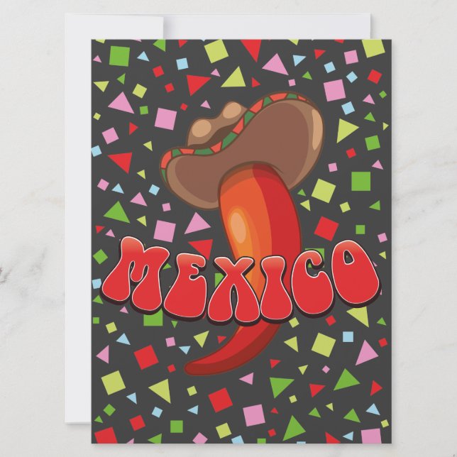 Mexico Chilli Pepper cute party Invitation (Front)