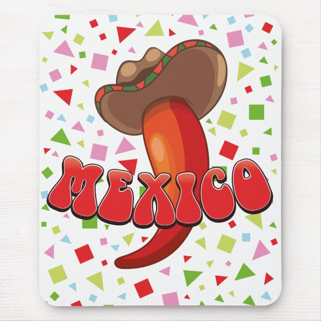 Mexico Chilli Pepper cute party Mouse Mat (Front)