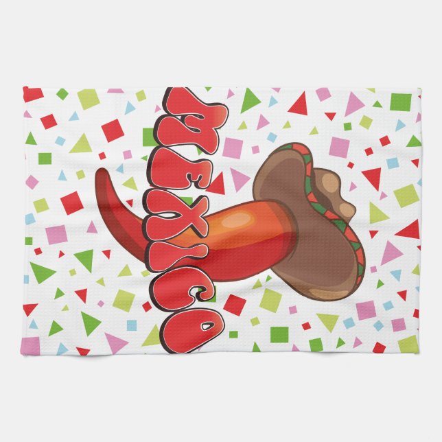 Mexico Chilli Pepper cute party Tea Towel (Horizontal)