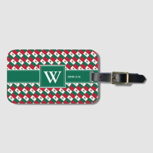 MEXICO Christian Monogram Luggage Green Luggage Tag