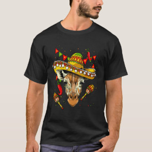 Mexico Cinco de Mayo Giraffe Sombrero Mexican Part T-Shirt