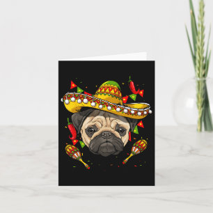 Mexico Cinco De Mayo Pug Dog Lover Pet Pug Mum Mex Card