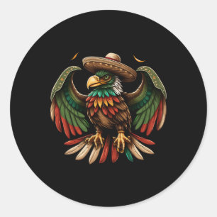 Mexico Cinco De Mayo Sombrero Mexican Eagle Classic Round Sticker