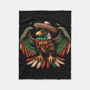 Mexico Cinco De Mayo Sombrero Mexican Eagle Fleece Blanket