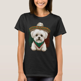 Mexico Cinco de Mayo Sombrero Mexican Maltese dog T-Shirt