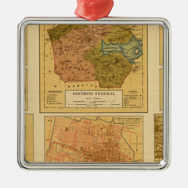 Mexico City 2 Metal Tree Decoration (Front)