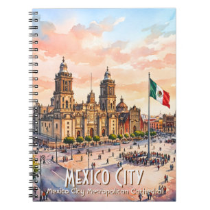Mexico City Catholic Cathedral Watercolor Travel Notebook
