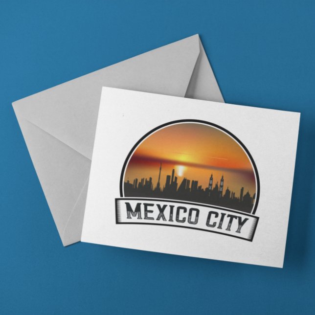 Mexico City CDMX Vintage Sunset Cityscape Postcard (Mexico City CDMX Vintage Sunset Cityscape Postcard)