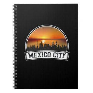 Mexico City CDMX Vintage Sunset Skyline Notebook