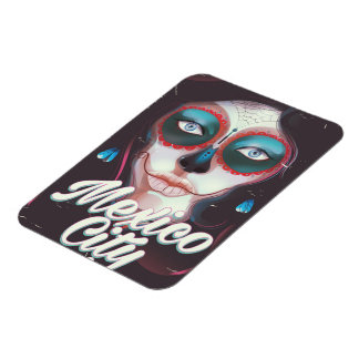 Mexico City Day of the Dead travel poster Magnet