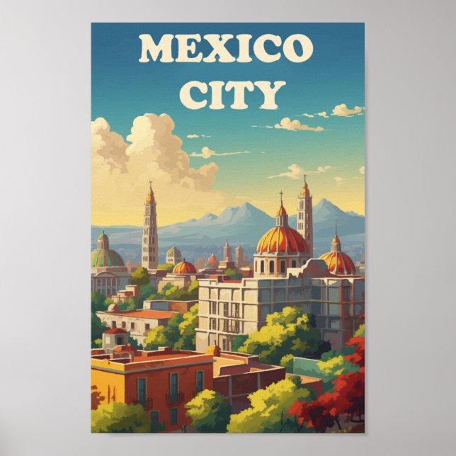Mexico City Famous Travel Place Poster (Front)